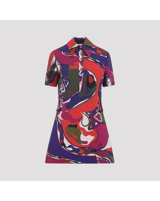 Emilio Pucci Red Viscose Mini Dress