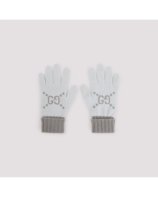 Gucci Gray Gg Gloves Knit