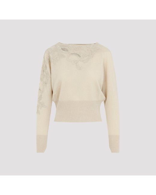 Ermanno Scervino Natural Cashmere Pullover Sweater