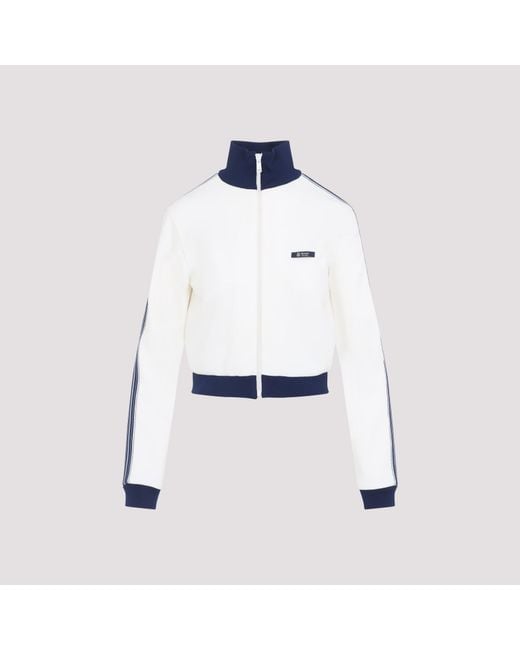 Prada White Zip-Up Logo Jacket