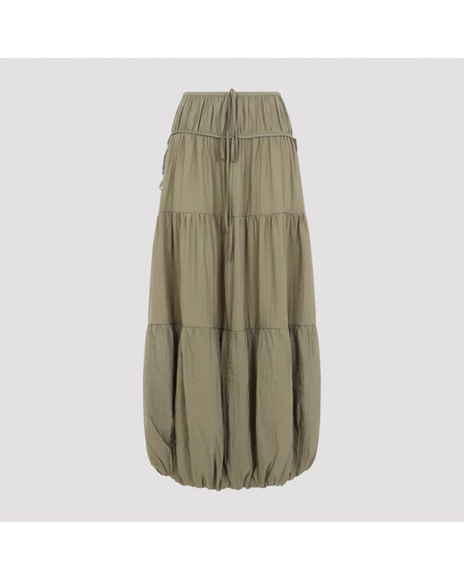 Co. Green Soft Gathered Bubble Midi Skirt