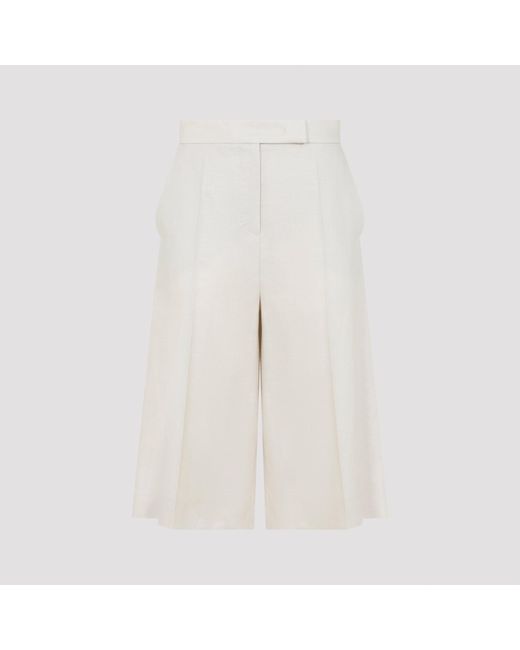 Max Mara White Linen Bermuda