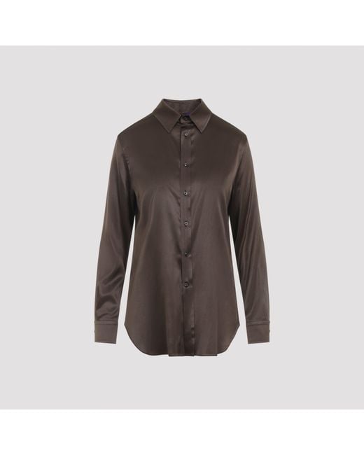 Ralph Lauren Brown Cameron Silk Shirt