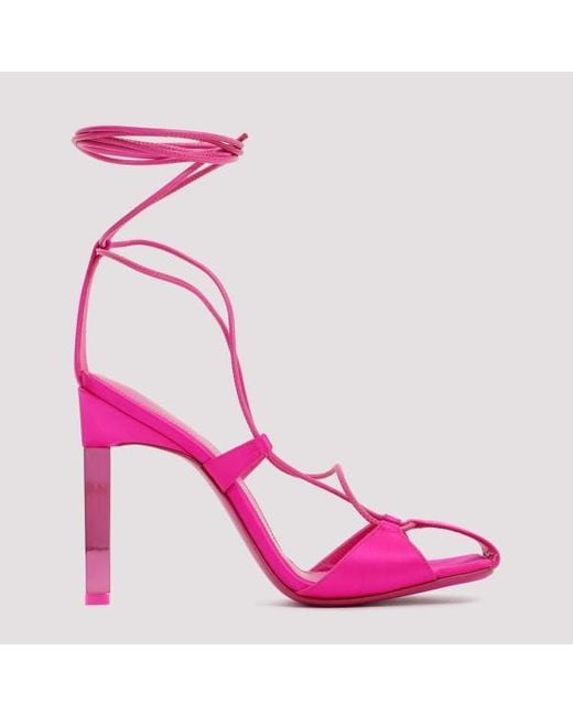 The Attico Pink Adele Lace-up Pump