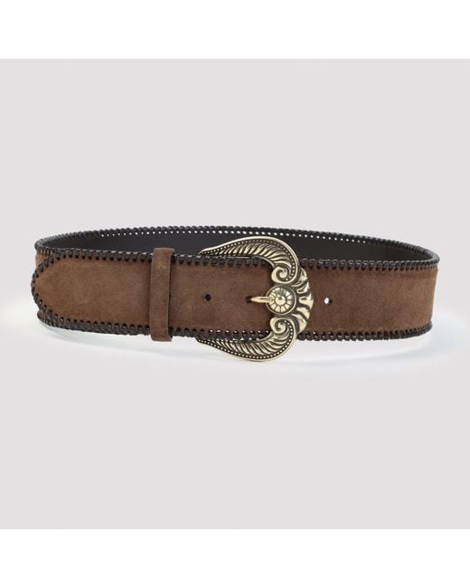 Etro Brown Paisley Suede Belt