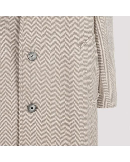 Ami Paris Oversized Virgin Wool Coat in Gray for Men Lyst