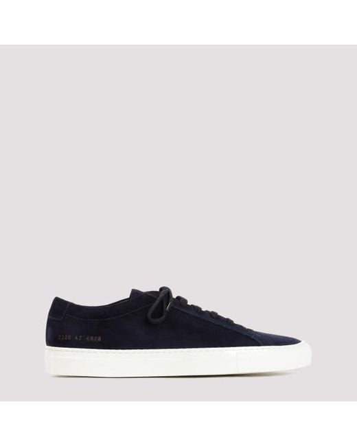 Common Projects Blue Achilles In Waxed Suede Sneakers for men