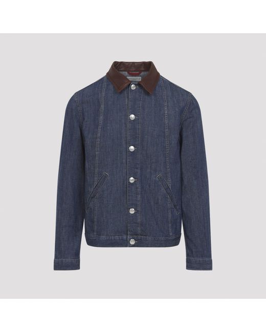 Brunello Cucinelli Blue Denim Jackets for men