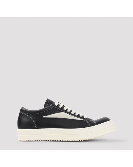 Rick Owens Black Vintage Leather Sneakers