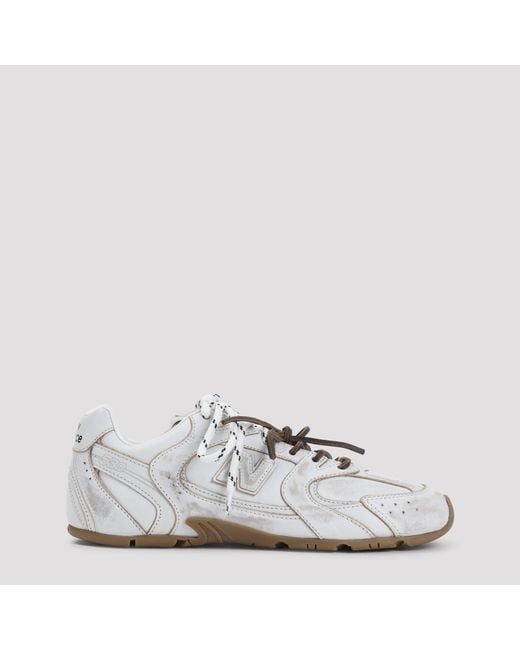 Miu Miu White New Balance Leather Sneakers