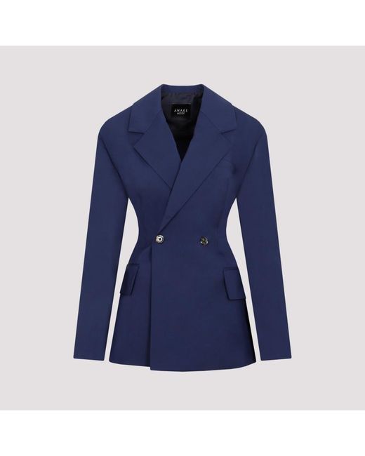 A.W.A.K.E. MODE Blue Fitted Jacket With Back Cutout