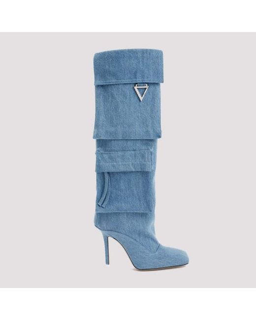 The Attico Blue Sienna Tube Boot Shoes