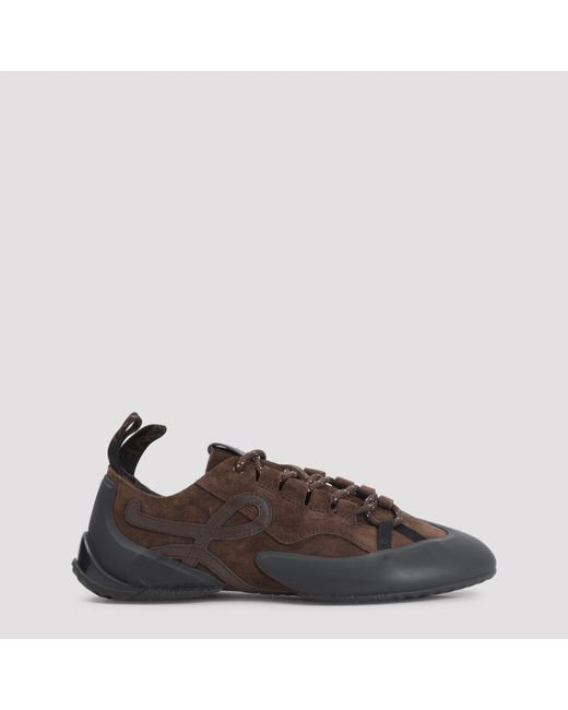 Loewe Brown Grip Low-Top Suede Sneakers