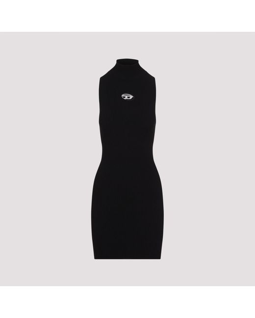 DIESEL Black Ribbed M-Onervax Dress Rayon