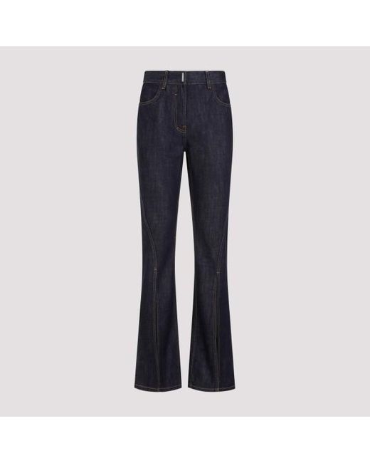 Givenchy Blue Front Split Boot Cut Trousers