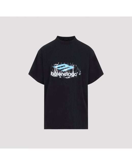 Balenciaga Black Oversized T-Shirt for men
