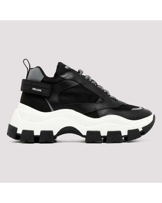 Prada Synthetic Chunky Nylon Sneakers in Black/White (Black) for Men ...