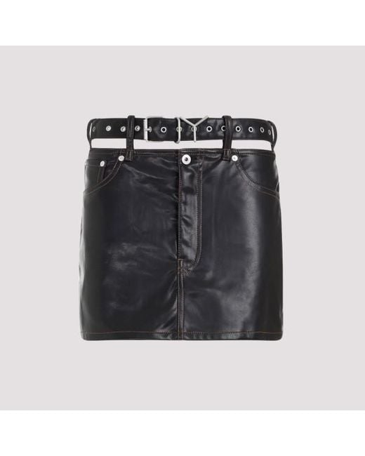 Y. Project Black Y/project Belt Leather Mini Skirt