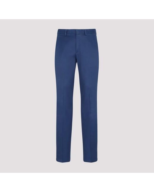Brioni Blue Sea Island Cotton Pants for men