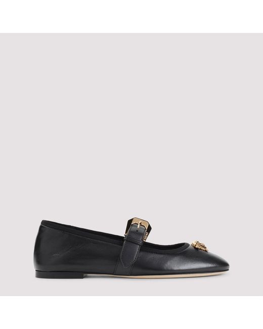Versace Black Ballerinas