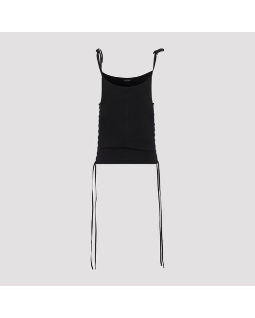 Balenciaga Black Lace-Up Tank Top