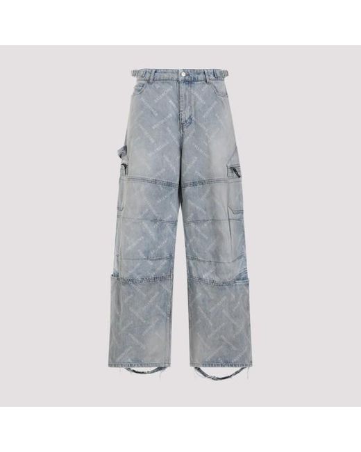 Balenciaga Gray Blue Cargo Pant