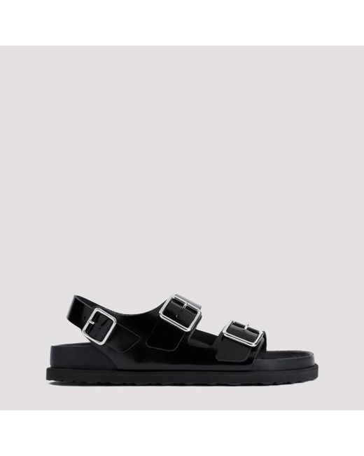Birkenstock 1774 Black Milano Shiny Leather Sandals for men