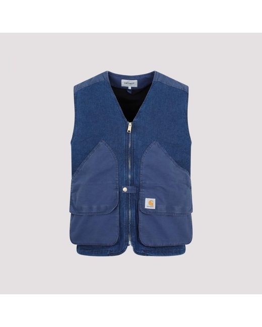 Carhartt WIP Blue Alma Denim Vest Jacket for men