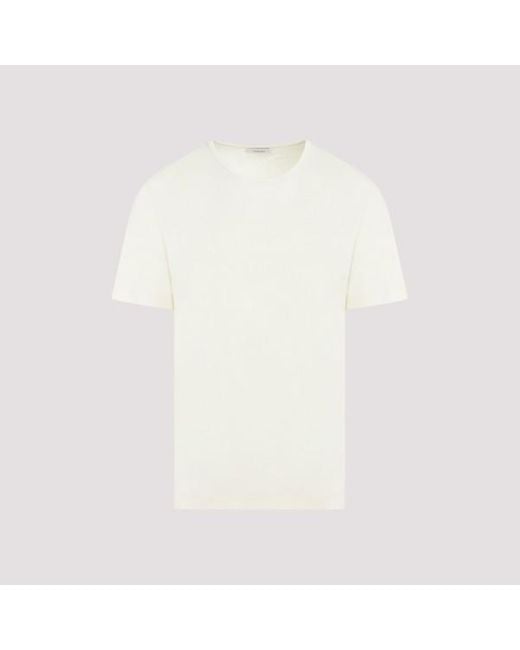 Lemaire White Leaire Rib U Neck T-shirt for men
