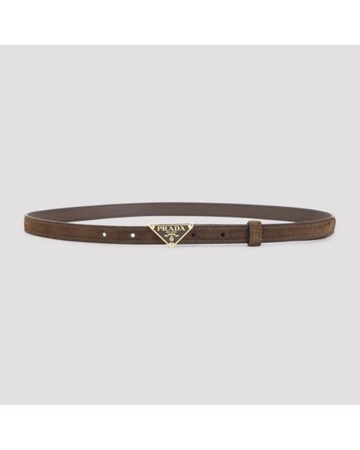 Prada Brown Calf Leather Belt
