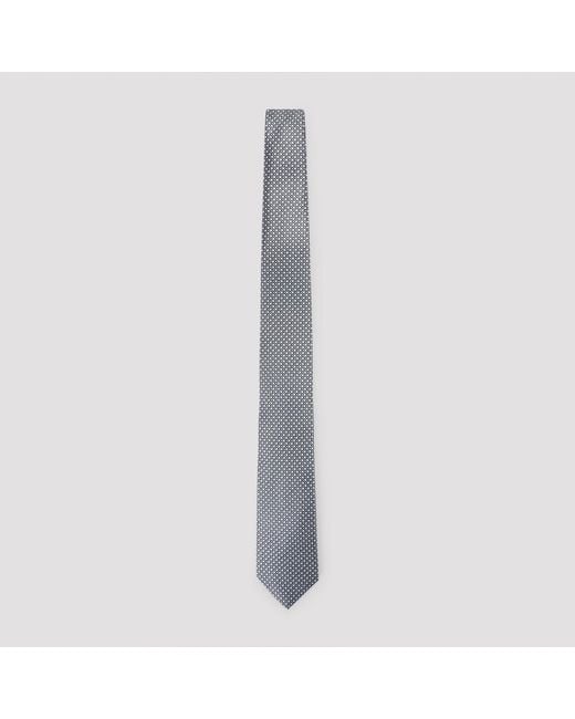 Brioni Gray Silk Tie for men