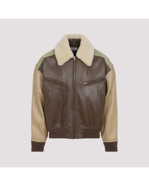 Bottega Veneta Brown Leather Jacket for men