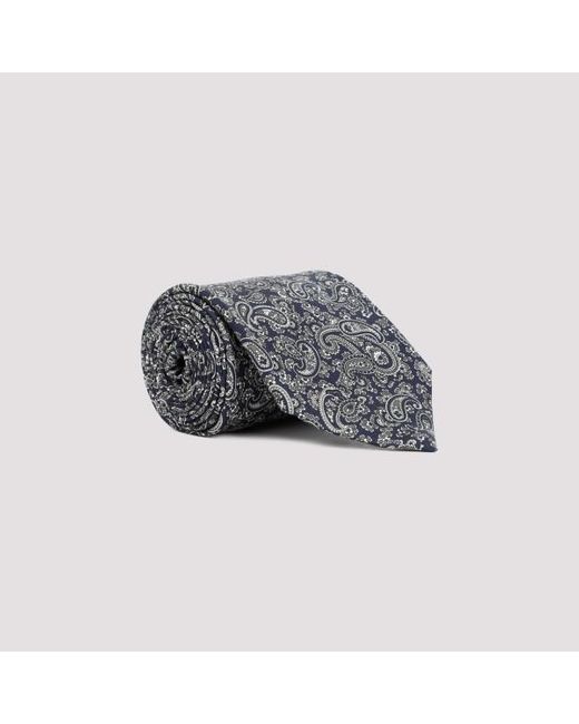 Dunhill Gray Silk Paisley Printed Tie 8cm for men