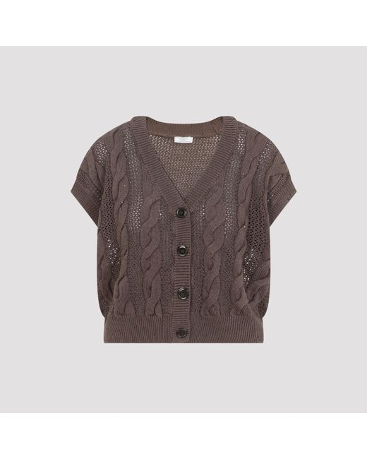 Peserico Brown Cotton Top