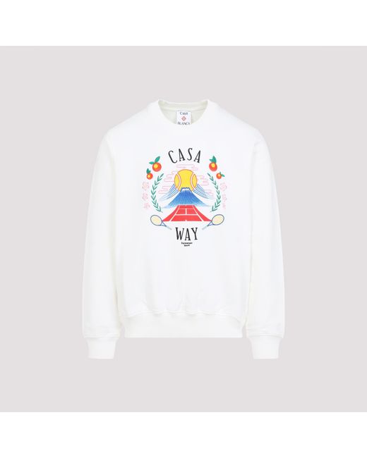 Casablanca White Organic Cotton Casa Way Sweatshirt for men