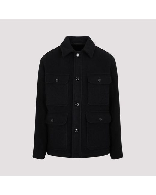 Lemaire Wool Hunting Jacket in Black for Men Lyst