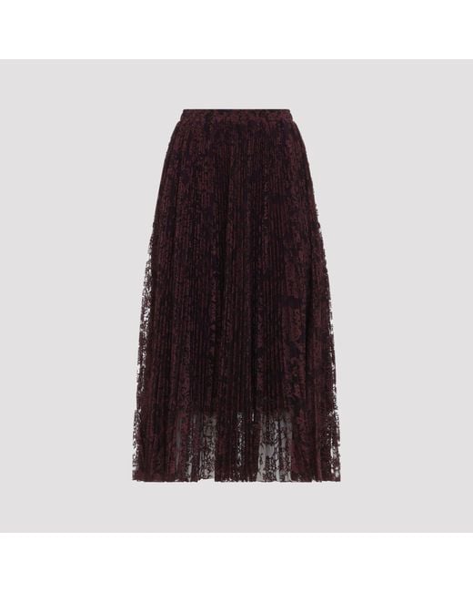 Ermanno Scervino Purple Lace Midi Skirt