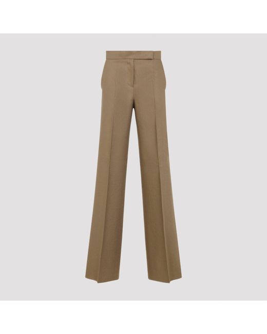 Max Mara Natural Badesse Regular Linen Pants