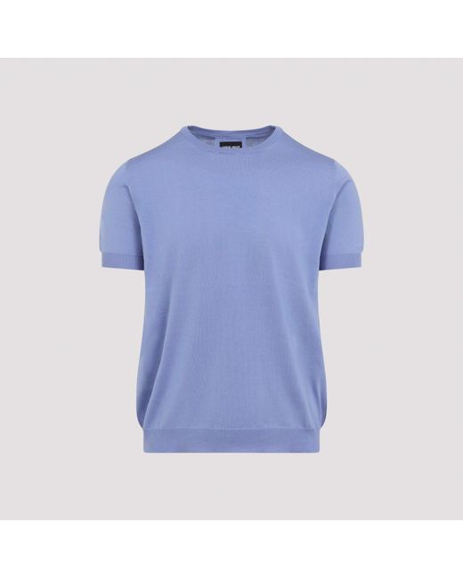 Giorgio Armani Blue Round Neck Pullover for men