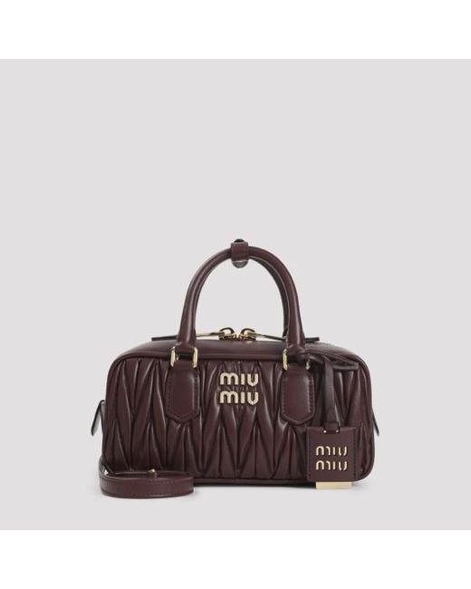 Miu Miu Brown Lamb Leather Handbag