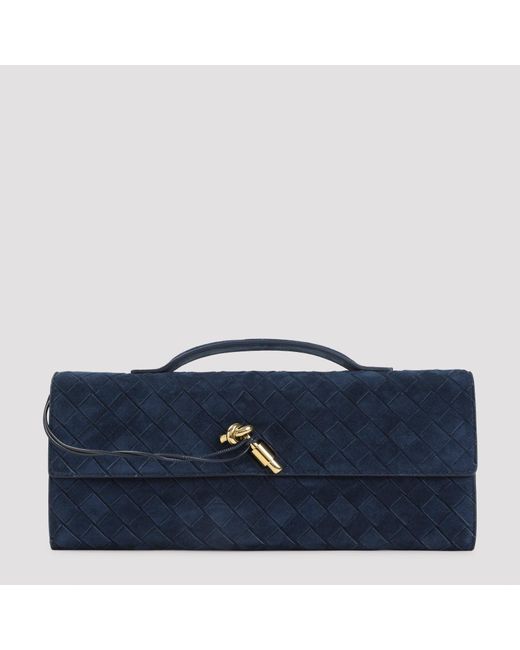 Bottega Veneta Blue Andiamo Clutch
