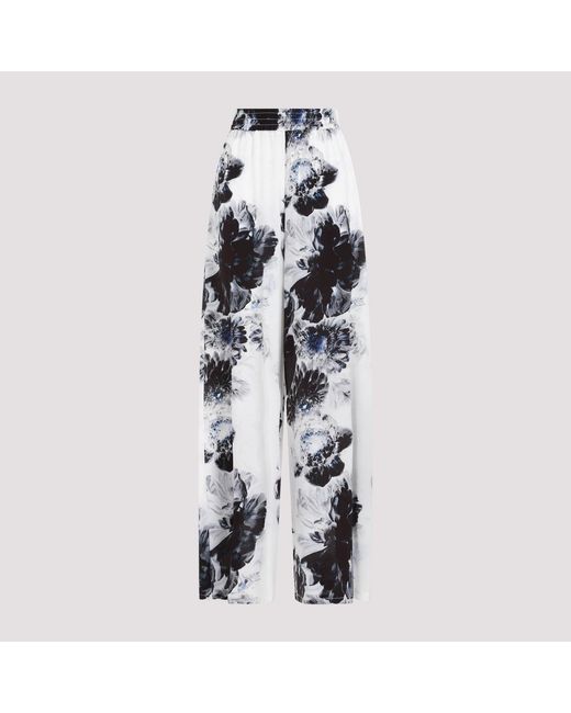 McQueen White Silk Pants