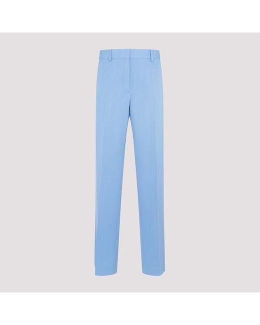Dries Van Noten Blue Pulley Wool Pants