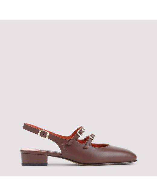 CAREL PARIS Pink Peche Calf Sling Back Pumps