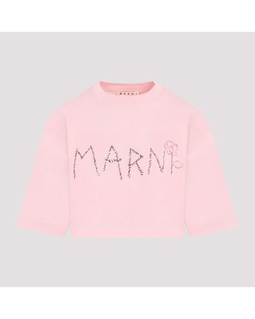 Marni Pink Cotton Cropped Shirt
