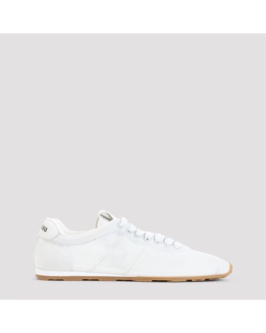 Miu Miu White Miu Lace-Up Mini Sneaker