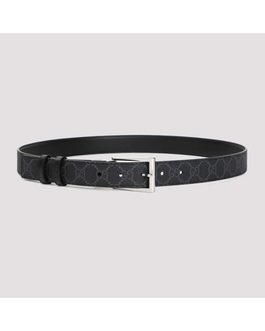 Gucci Black Leather And Textile Belt for men