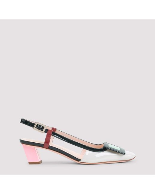 Roger Vivier Brown Bv Lacquered Buckle 45 Pumps