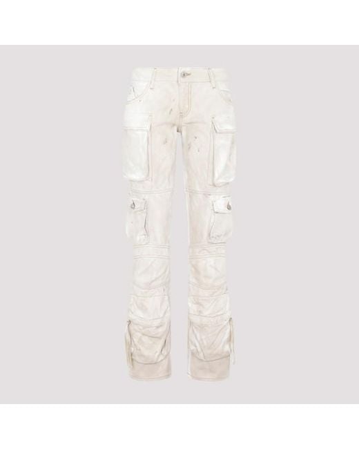 The Attico White Cotton Essie Denim Pants Jeans