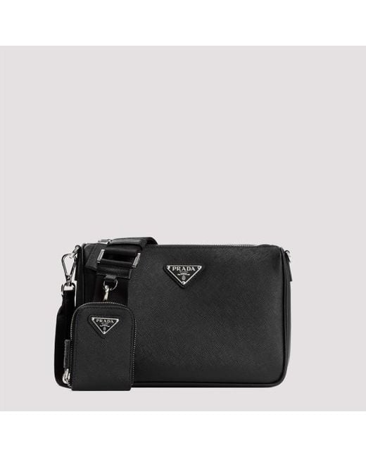 Prada Black Saffiano Crossbody Bag Unica for men